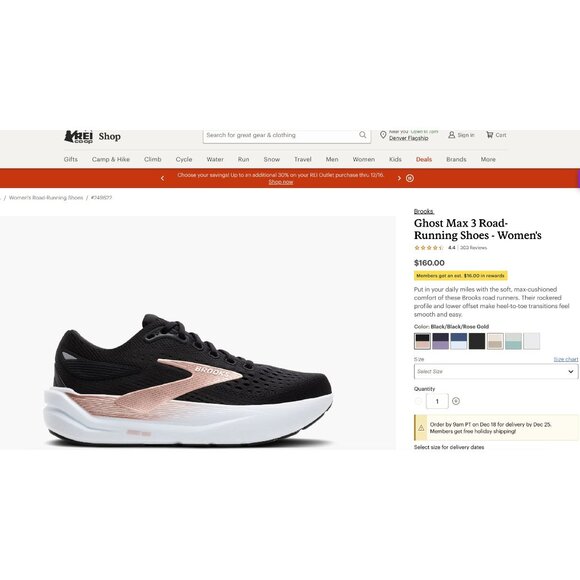 Brooks Ghost Max 3 Womens Size 9 Black Running Shoes Max Cushion Rocker Sneakers - Picture 13 of 13